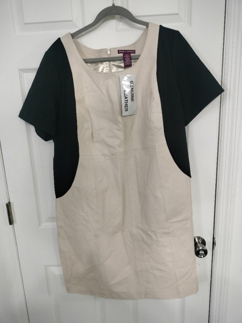 Jessica London %100 leather 60s style dress.